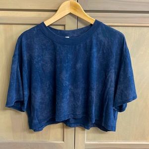 New Lululemon cropped navy shirt sleeve T-shirt: All Yours Cropped